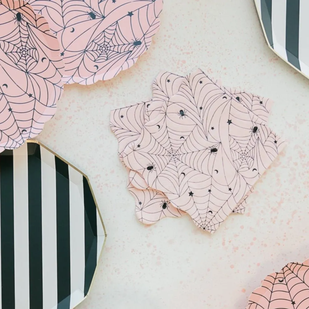 Outlet Bonjour Fete Pink Spider Web Large Napkins