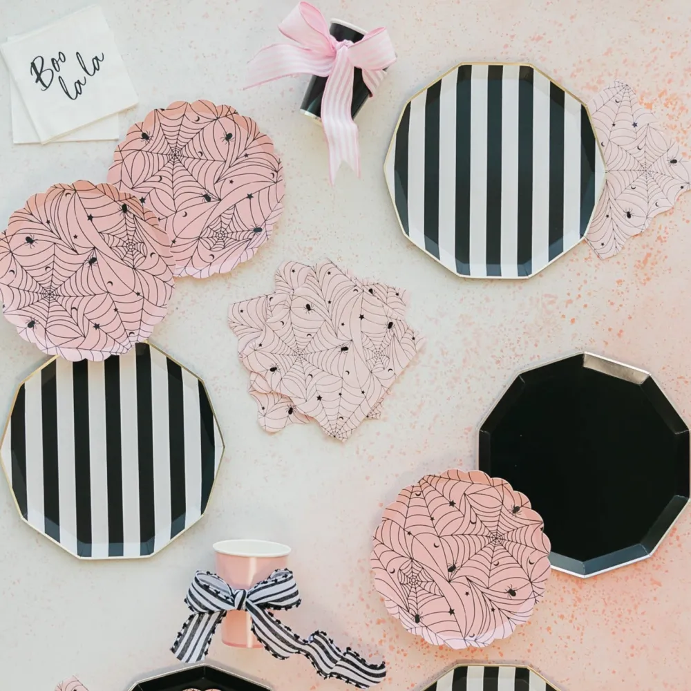 Online Bonjour Fete Pink Spider Web Small Plates