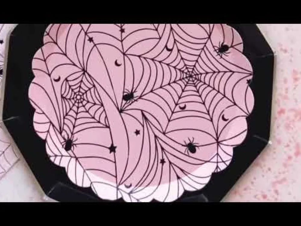 Online Bonjour Fete Pink Spider Web Small Plates