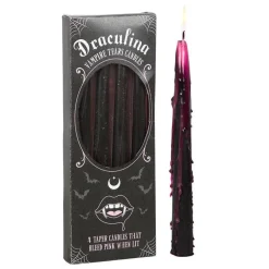Clearance Something Different Wholesale Pink Vampire Tears Black Taper Candles