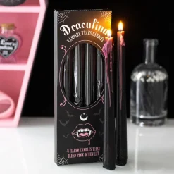 Clearance Something Different Wholesale Pink Vampire Tears Black Taper Candles