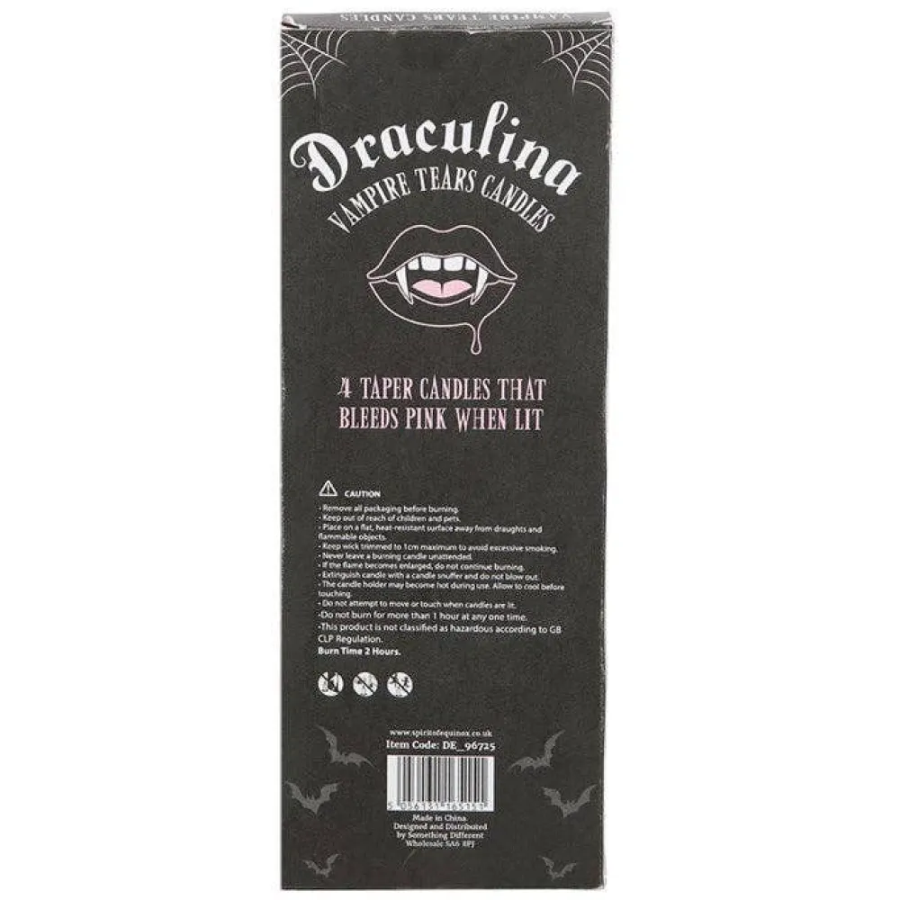 Clearance Something Different Wholesale Pink Vampire Tears Black Taper Candles