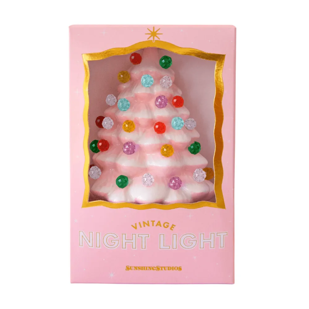 Outlet Sunshine Studios Pink Vintage Christmas Tree Night Light