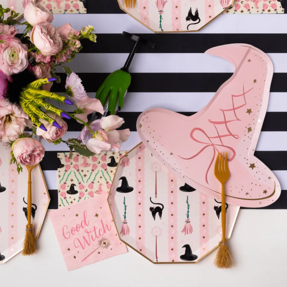 Best Bonjour Fete Pink Witch Hat Large Plates