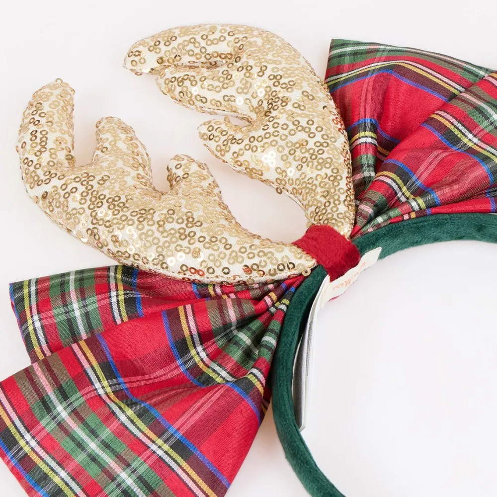 Clearance Meri Meri Plaid Antlers Holiday Headband