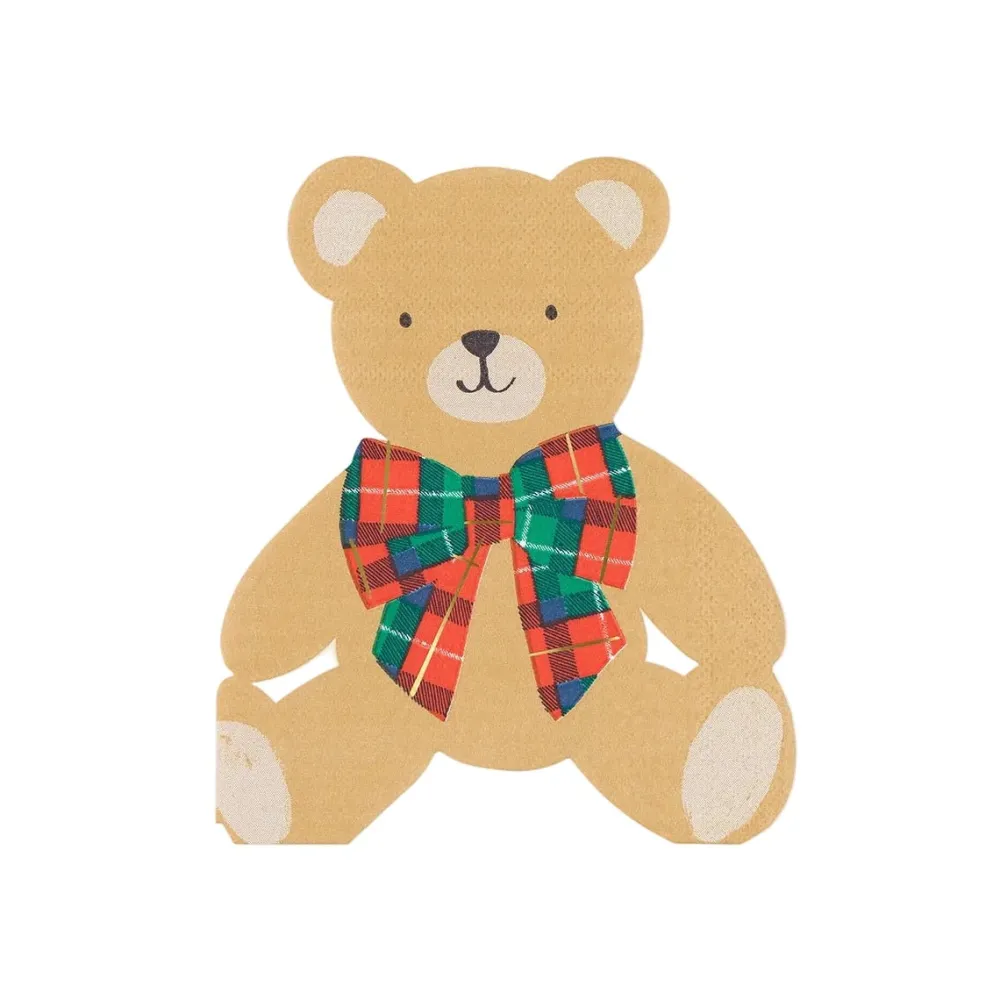 Hot Meri Meri Plaid Teddy Napkins