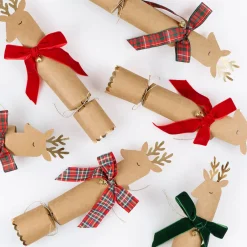 Outlet Meri Meri Plaid & Velvet Bow Reindeer Christmas Crackers