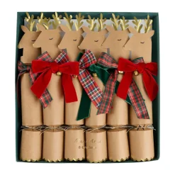 Outlet Meri Meri Plaid & Velvet Bow Reindeer Christmas Crackers