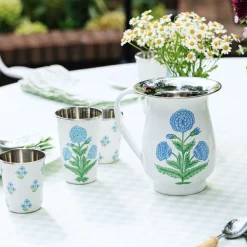 Clearance Trudie Poppy Blue Hand-painted Enamelware Pitcher