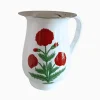Hot Trudie Poppy Red Hand-painted Enamelware Pitcher