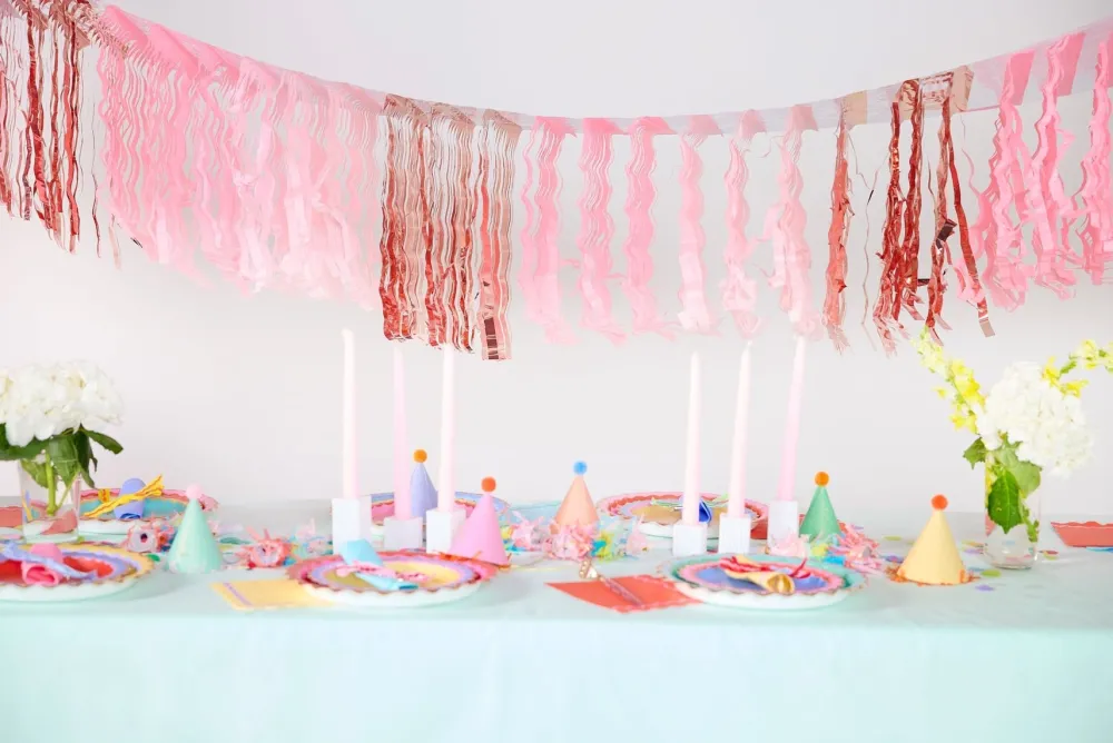 Hot Packed Party Pretty in Pink Fringe Canopy Banners (Set of 2)