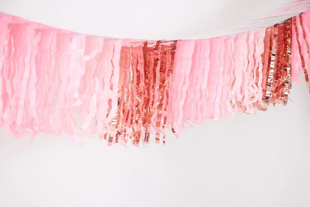 Hot Packed Party Pretty in Pink Fringe Canopy Banners (Set of 2)