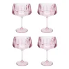 Best Packed Party Pretty in Pink Reusable Coupe Glasses (set of 4)