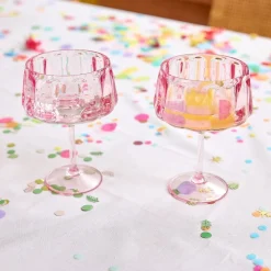 Best Packed Party Pretty in Pink Reusable Coupe Glasses (set of 4)