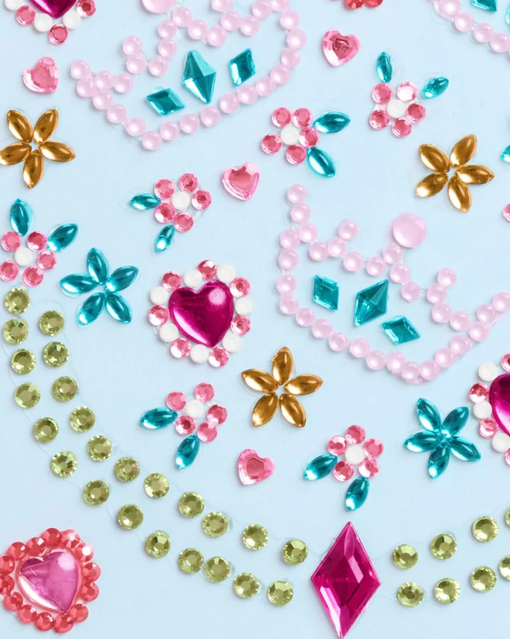 New xo, Fetti Princess Face Gems - Crown & Heart Set