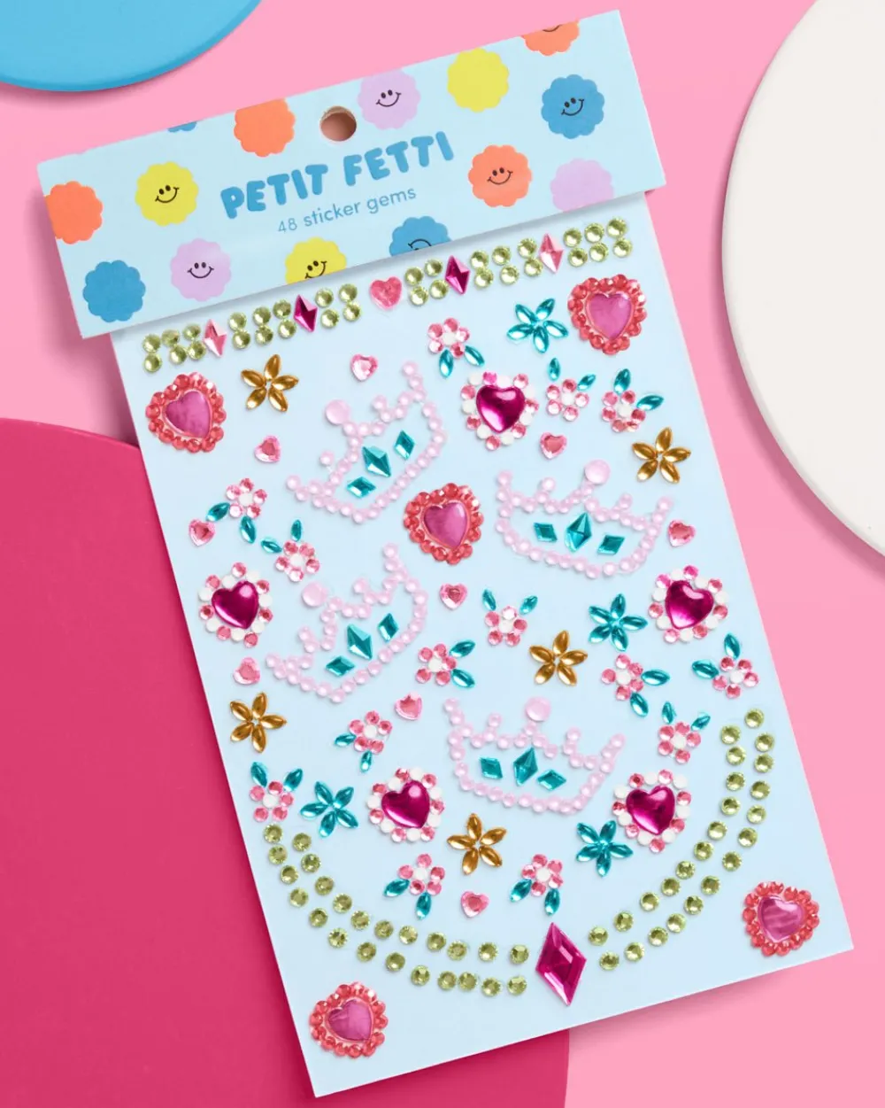 New xo, Fetti Princess Face Gems - Crown & Heart Set