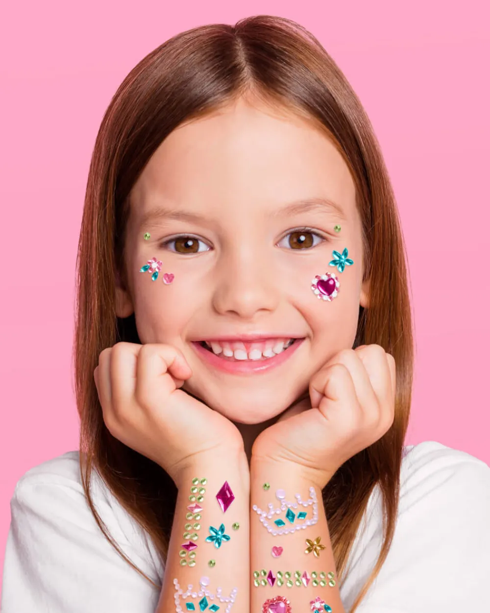 New xo, Fetti Princess Face Gems - Crown & Heart Set