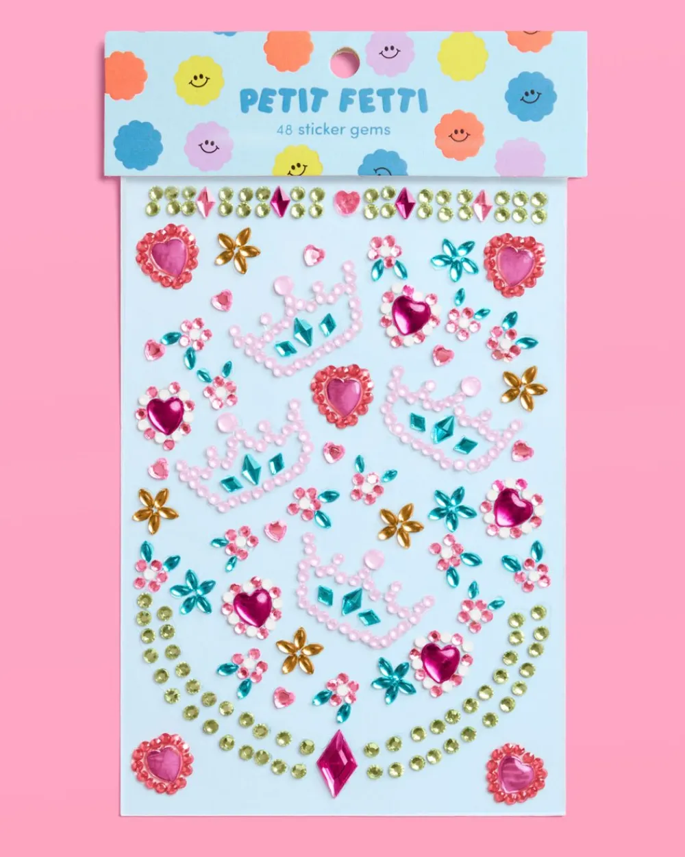 New xo, Fetti Princess Face Gems - Crown & Heart Set