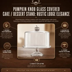 Sale Vagabond House Pumpkin Knob Glass Covered Cake Stand