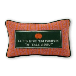 Online Furbish Studio Pumpkin To Talk About Needlepoint Pillow