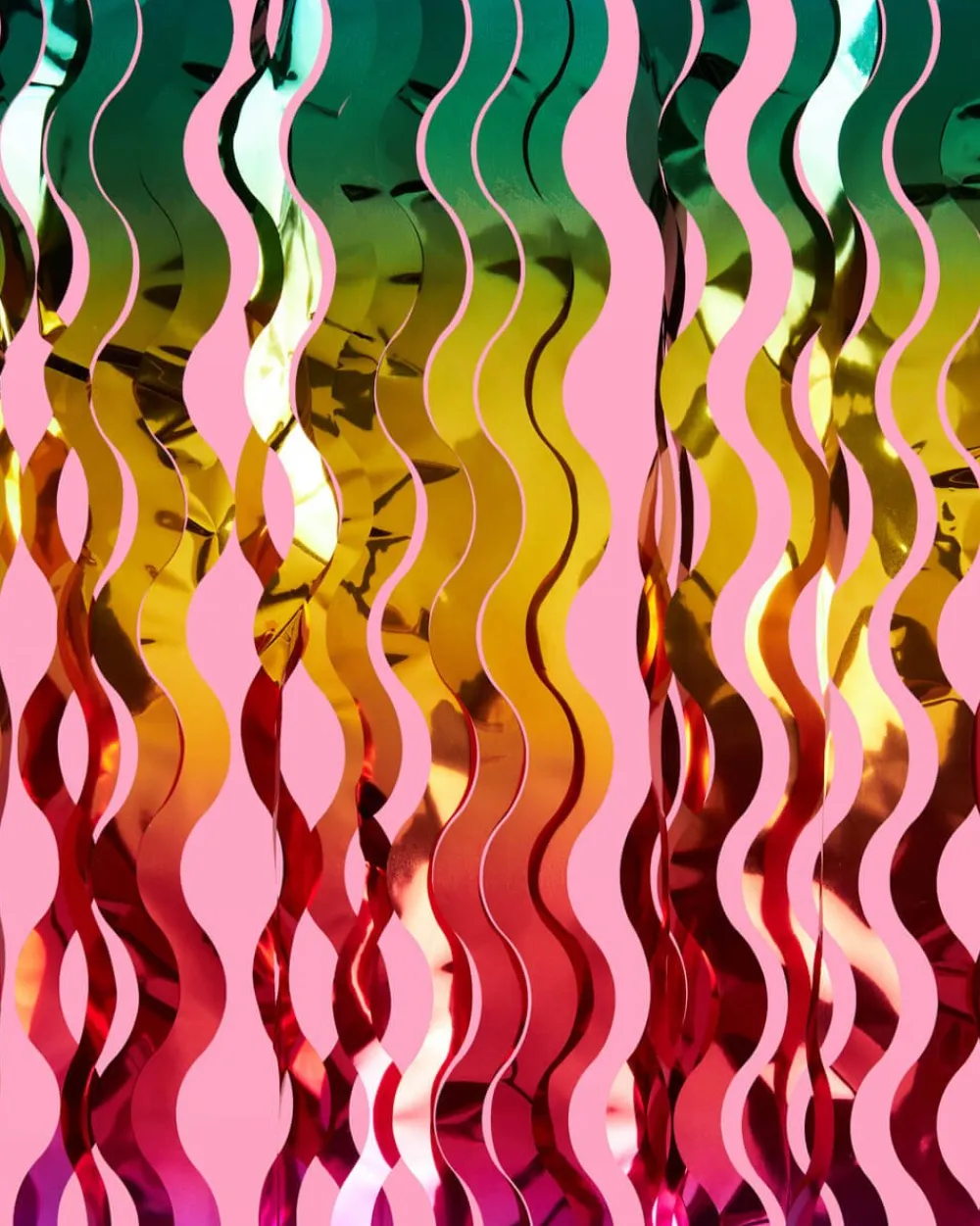 Sale xo, Fetti Rainbow Wavy Foil Fringe Curtain Backdrop
