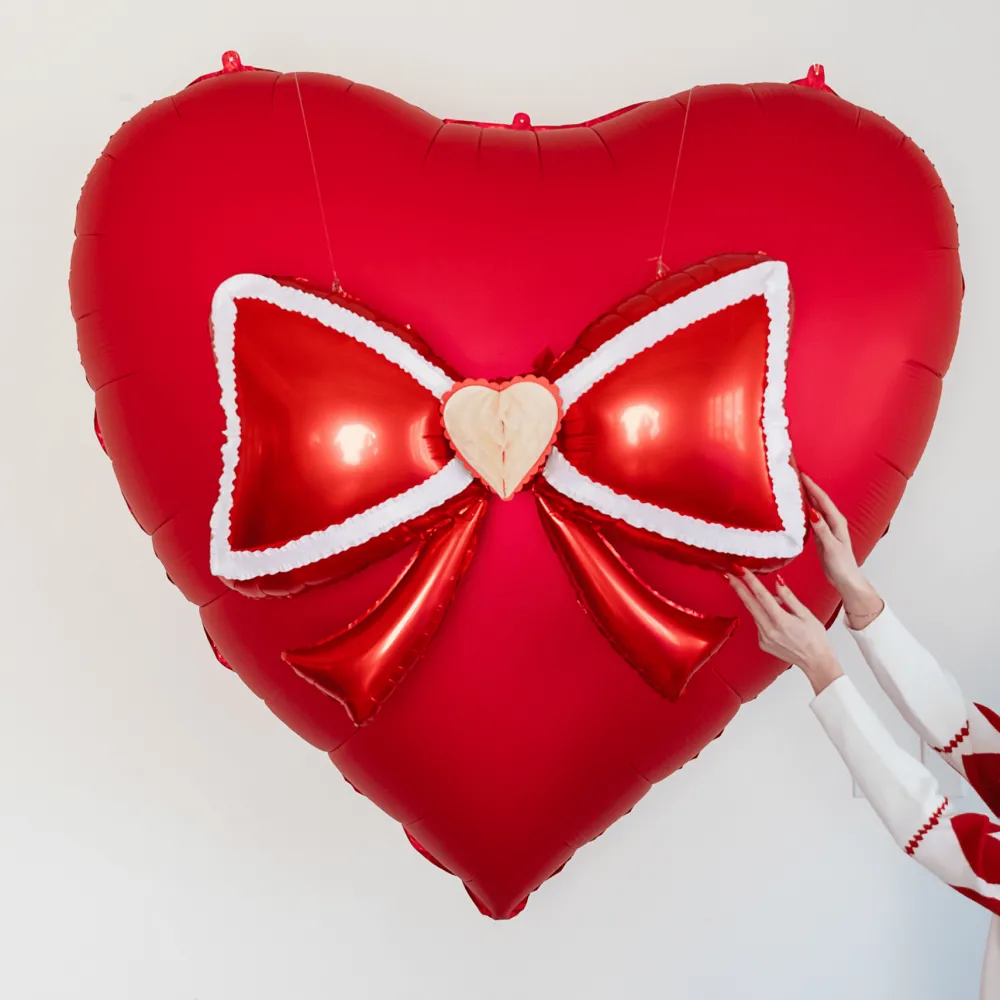 Sale Burst Party Co Red Bow Foil Balloon