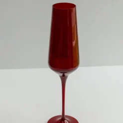 Clearance Estelle Colored Glass Red Champagne Flute Set