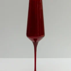 Clearance Estelle Colored Glass Red Champagne Flute Set