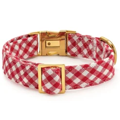 Online The Foggy Dog Red Gingham Dog Collar