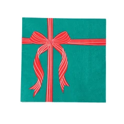 Bonjour Fete Red & Green Present Large Napkins