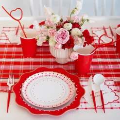 Bonjour Fête Red Heart Shaped Valentine Party Straw