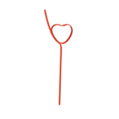 Bonjour Fête Red Heart Shaped Valentine Party Straw