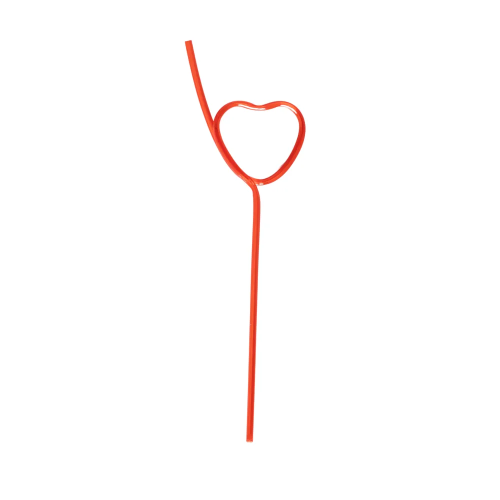 Bonjour Fête Red Heart Shaped Valentine Party Straw