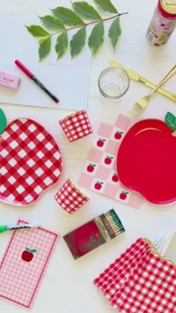 Hot Bonjour Fete Red & Pink Gingham Treat Cups