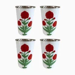 Best Trudie Red Poppy Tall Enamelware Tumblers - Set of 4