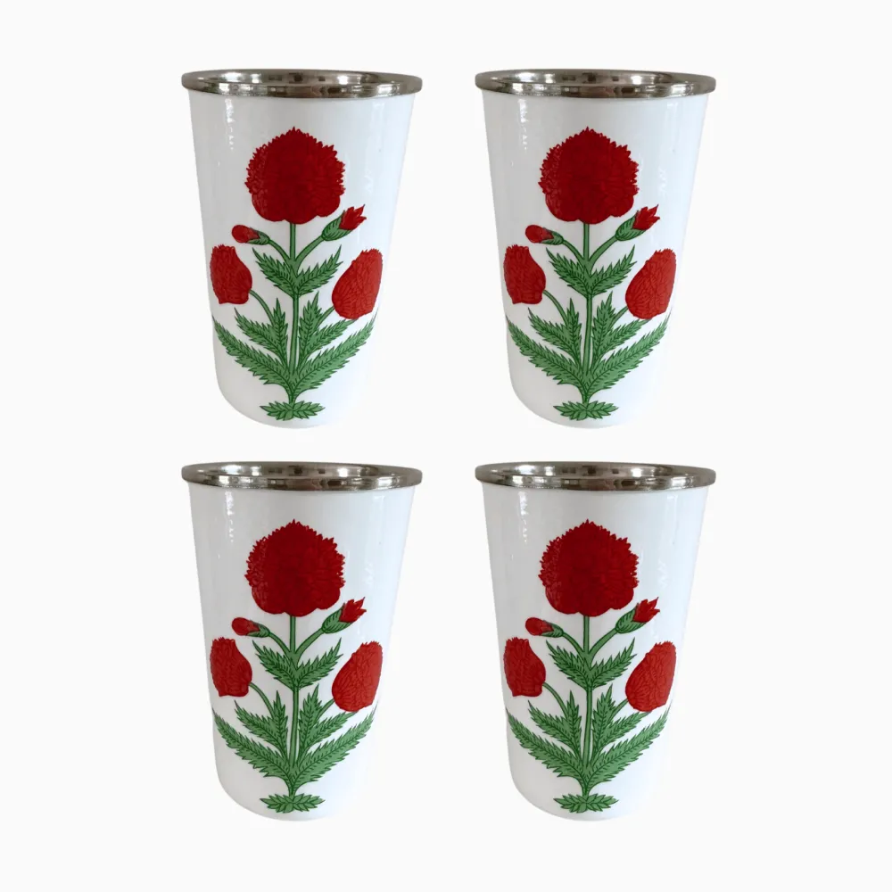 Best Trudie Red Poppy Tall Enamelware Tumblers - Set of 4