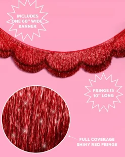 xo, Fetti Red Scallop Fringe Banner