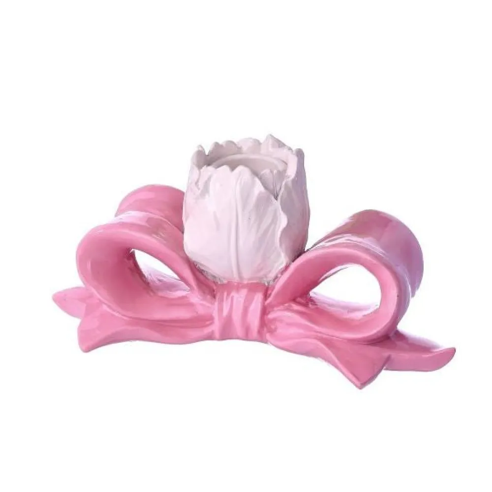 Clearance Regency International Rose Bow Taper Candle Holder
