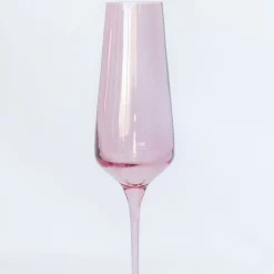 Outlet Estelle Colored Glass Rose Champagne Flute Set