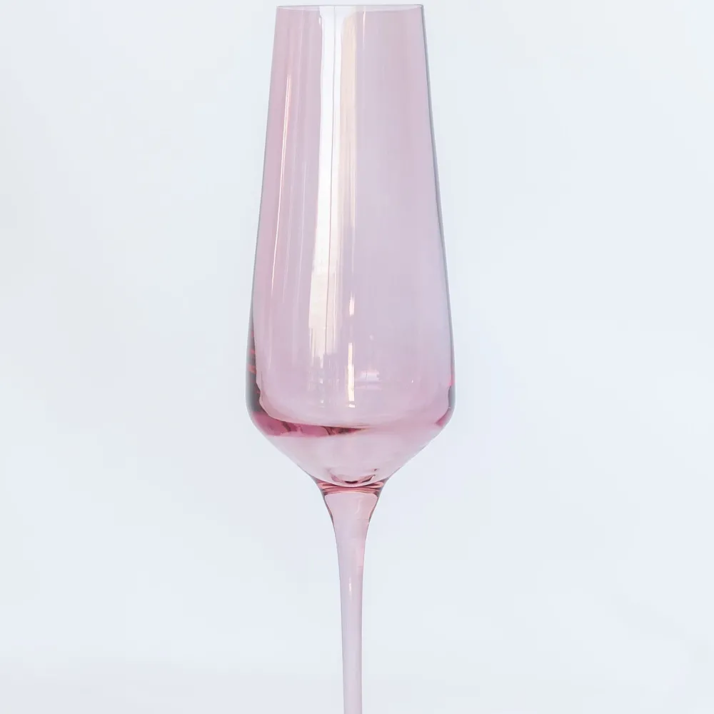 Outlet Estelle Colored Glass Rose Champagne Flute Set