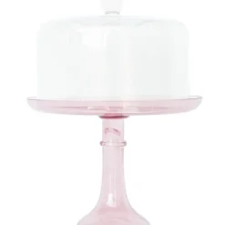 Clearance Estelle Colored Glass Rose Glass Cake Stand