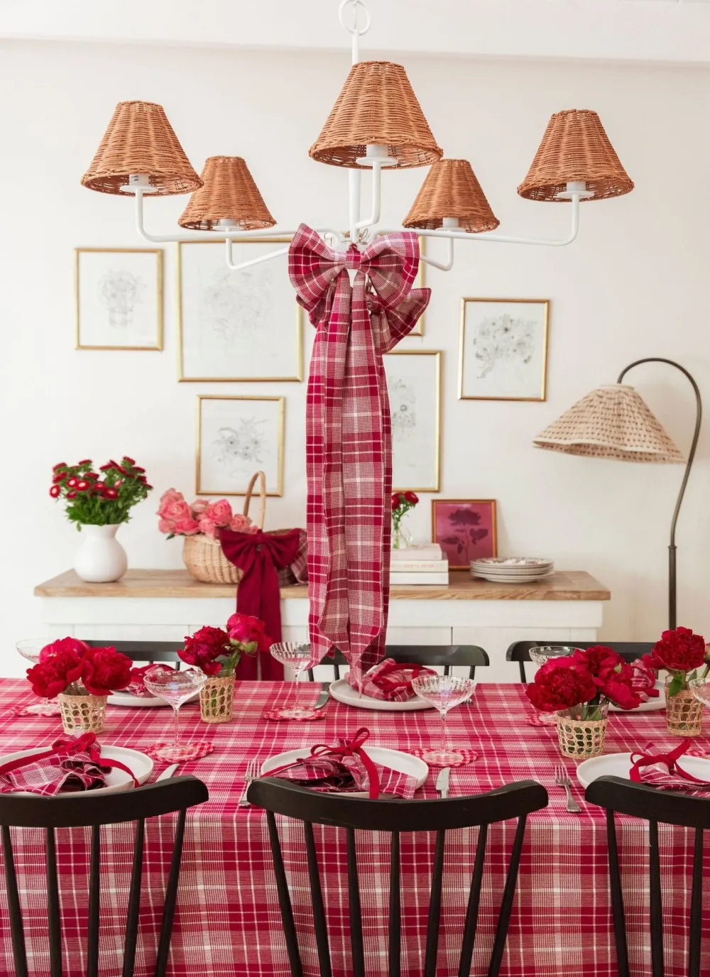 Sale Heather Taylor Home Rosehill Plaid Fabric Bow