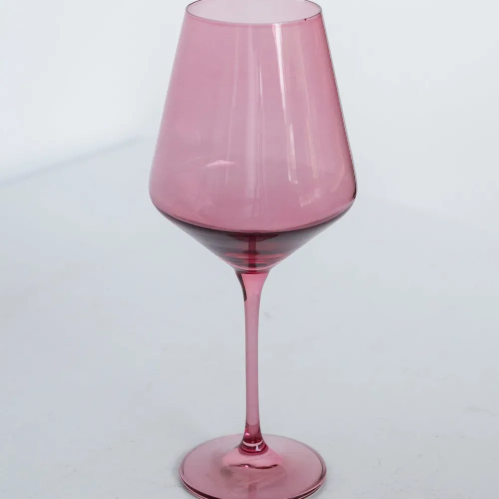 Online Estelle Colored Glass Rose Wine Glass Set