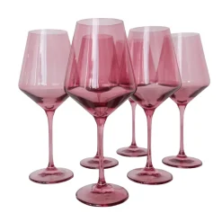Online Estelle Colored Glass Rose Wine Glass Set