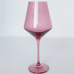 Online Estelle Colored Glass Rose Wine Glass Set