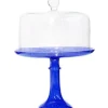 Outlet Estelle Colored Glass Royal Blue Glass Cake Stand