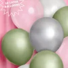 Discount xo, Fetti Sage Green & Chrome Latex Balloons