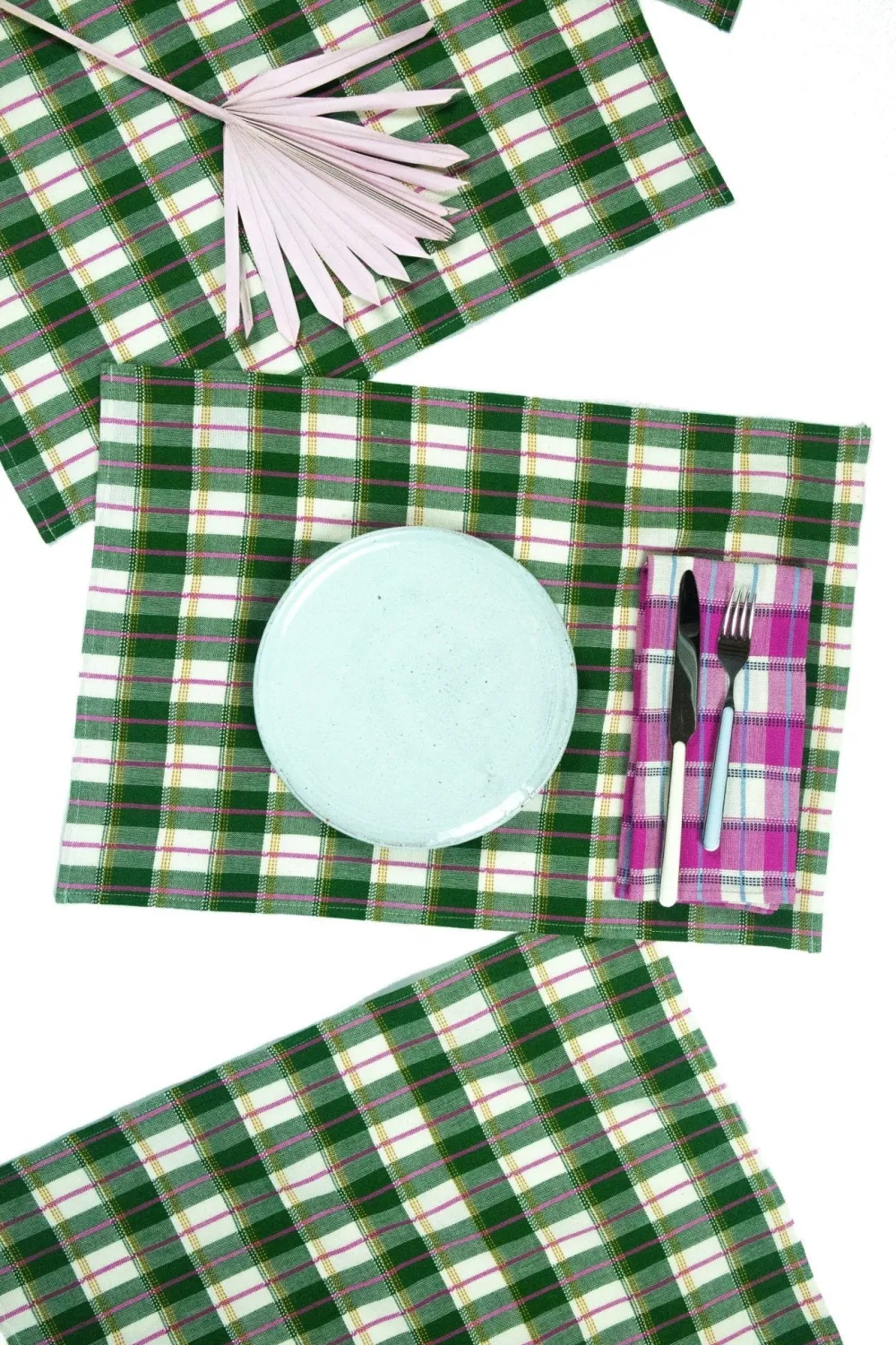 Discount Archive New York San Andres Gingham Forest & White Placemat