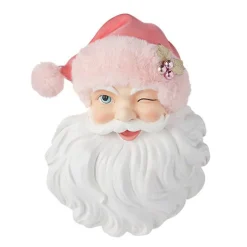 Raz Santa with Pink Hat Wall Decor