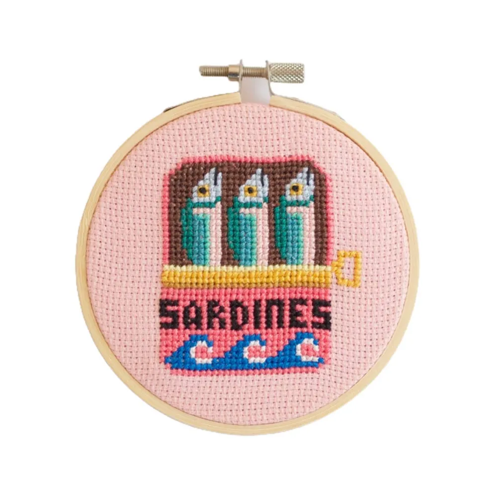 Best Cotton Clara Craft Kits & Supplies Sardines Cross Stitch Kit